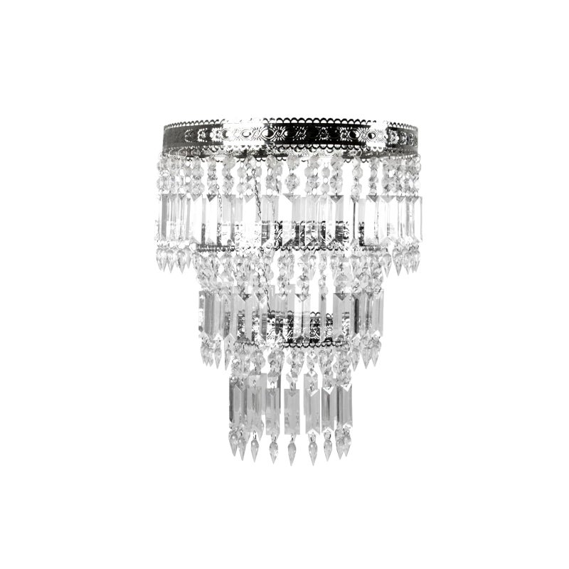 Tadpoles Faux-Crystal & Chrome Queen's Crown Shade, Large, Chandelier Style